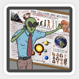 Alien, humans exist! Sticker